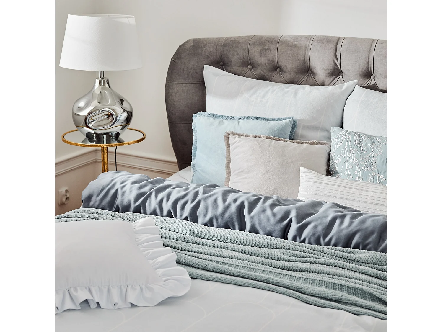 Kissenbezug Aus Samt Calama Helles Weiß 30 x 60 cm