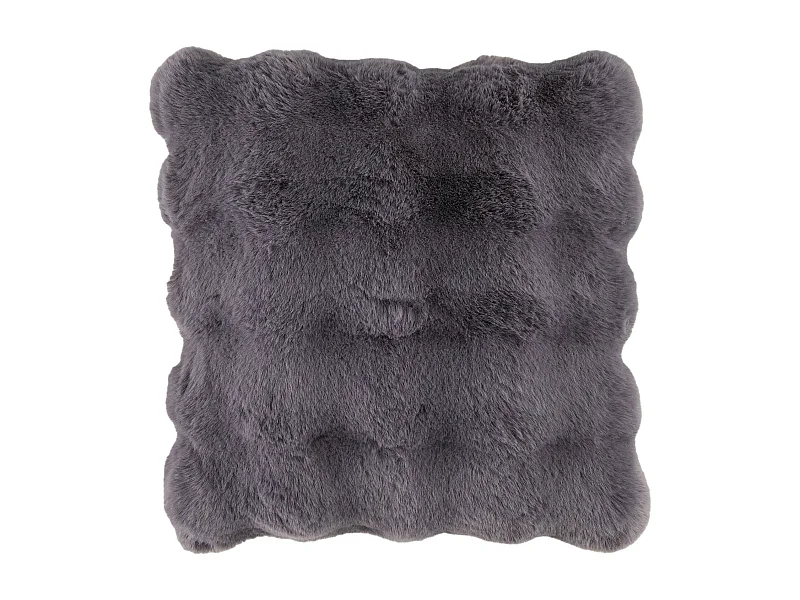 Pelz-Kissenbezug Bares Dunkelgrau 45x45