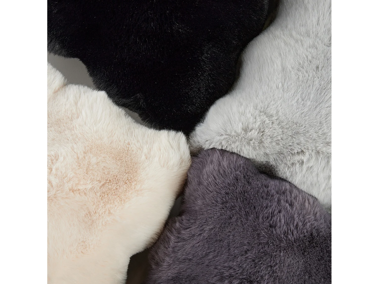 Pelz-Kissenbezug Bares Dunkelgrau 45x45