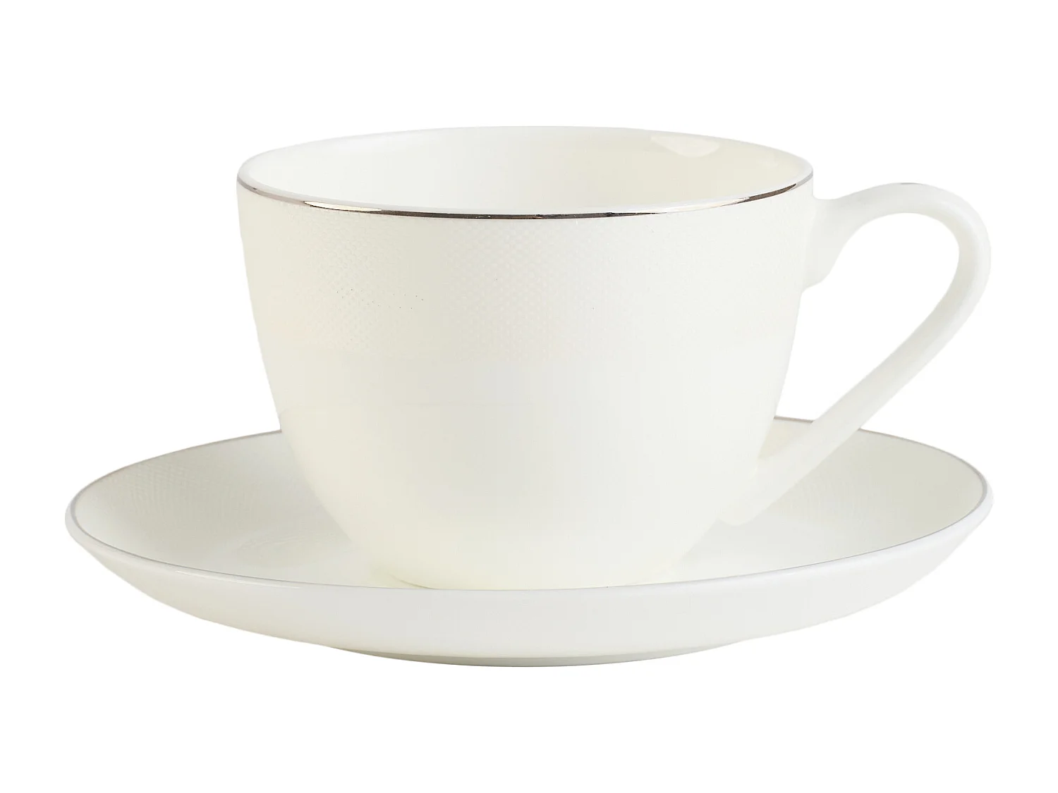 Tasse Mit Untertasse Bast mittelweiß 250ml