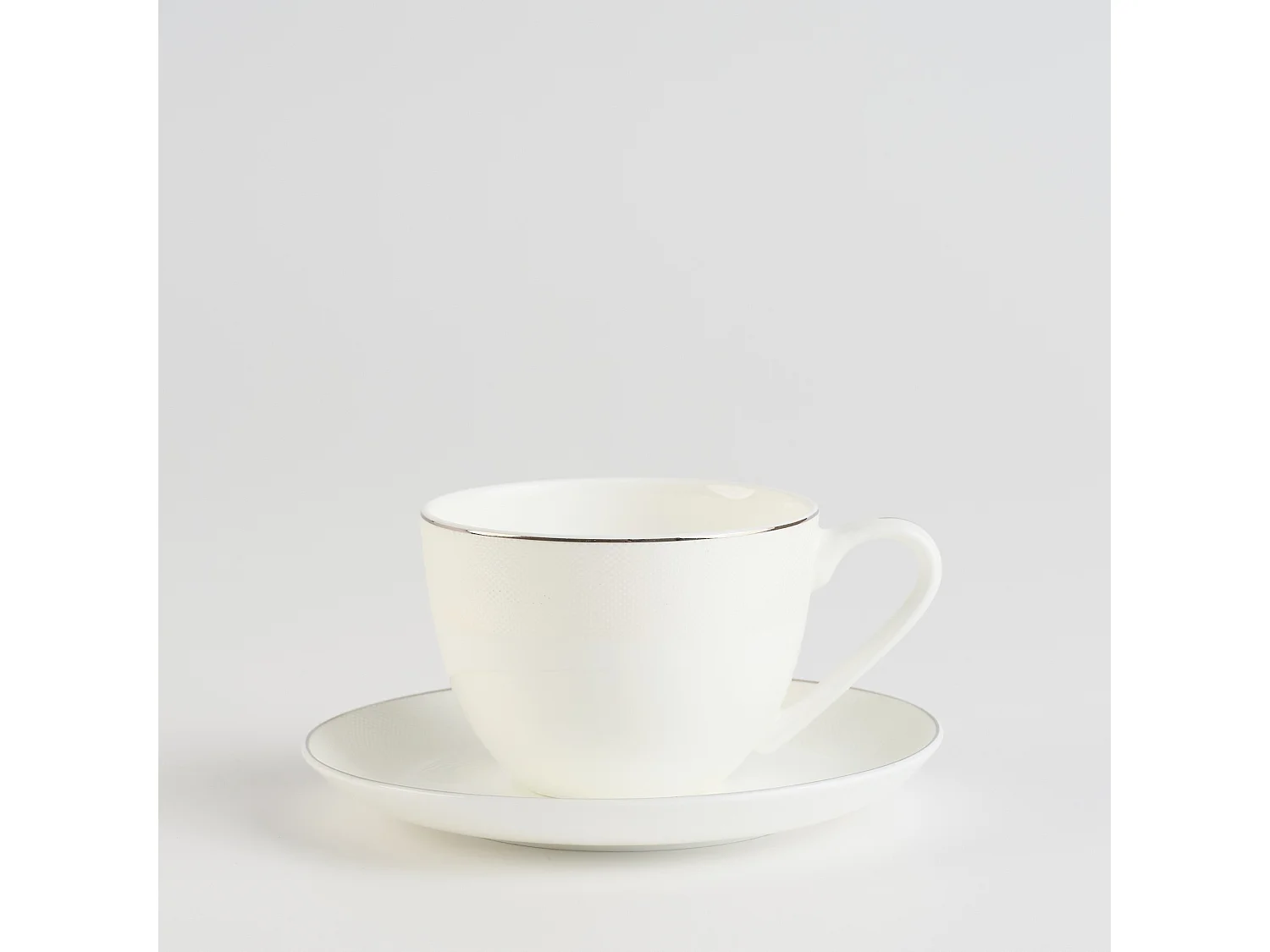 Tasse Mit Untertasse Bast mittelweiß 250ml