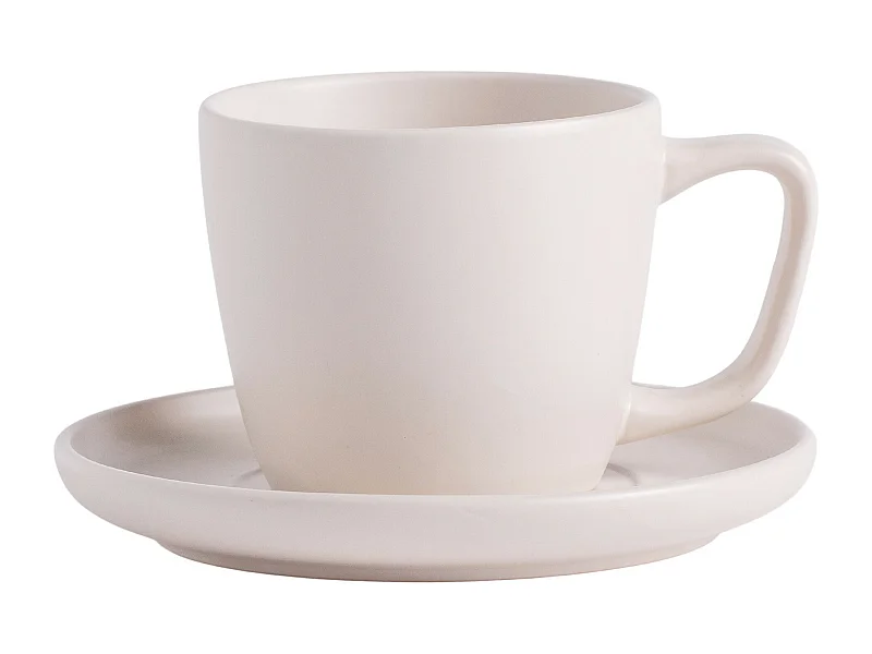 Tasse Avec Soucoupe Kendrick Beige Clair 7.6 x 14.5
