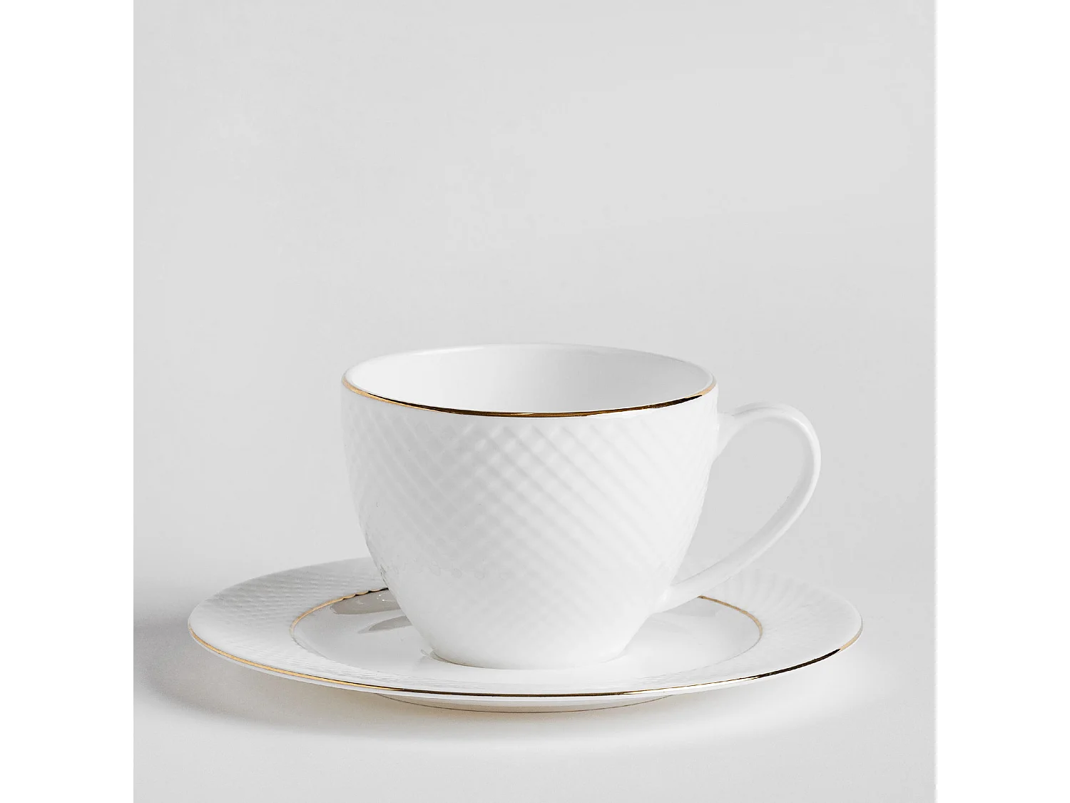 Tasse Mit Untertasse Eleni mittelweiß 220ml