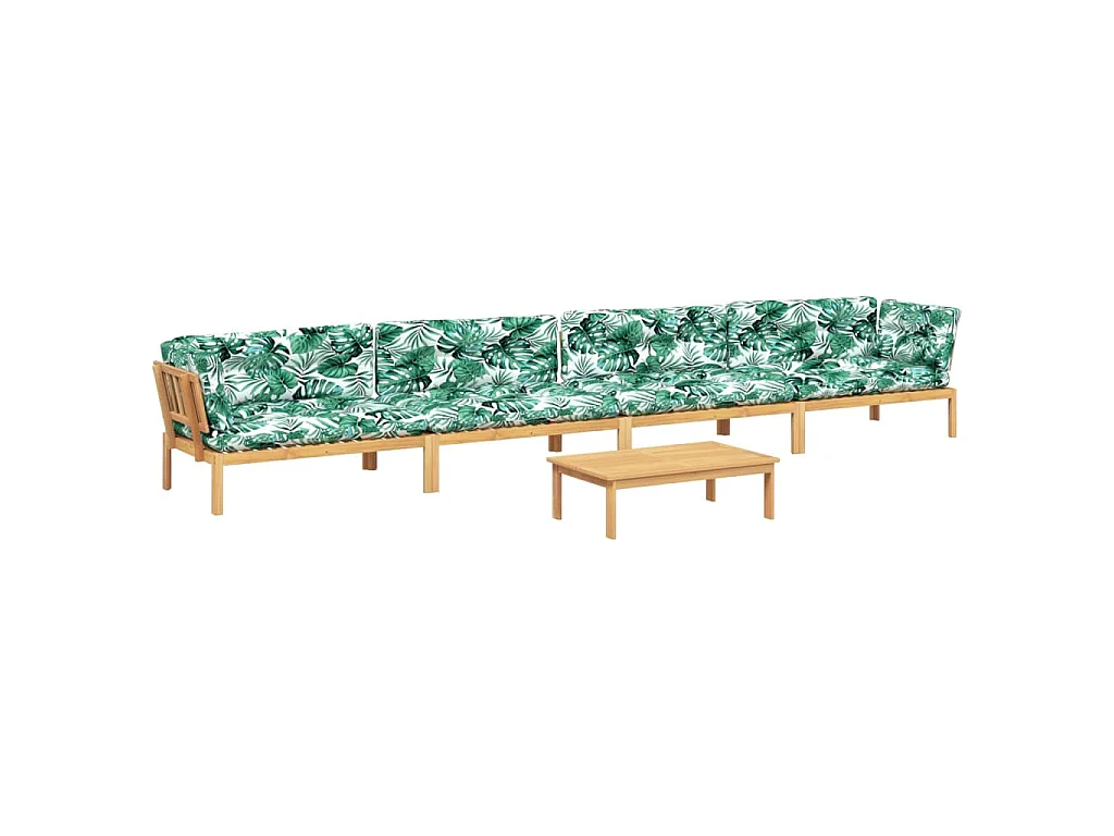 Set de sofás de palets de jardín y cojines 5 pzas madera acacia