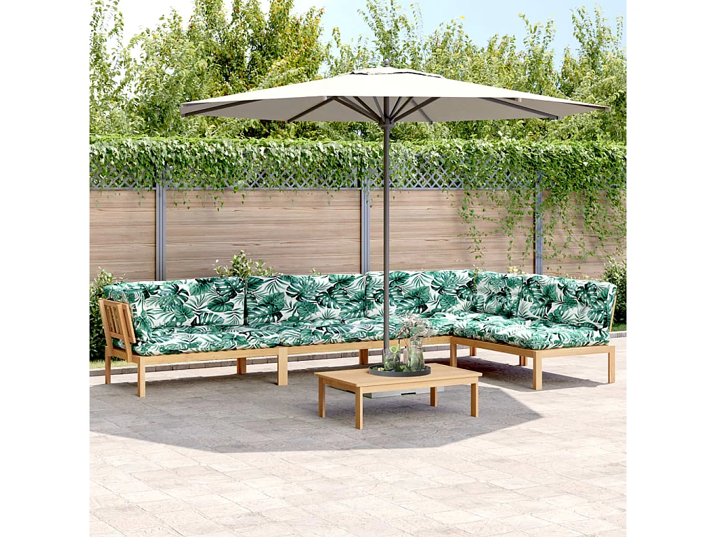 Salon palette de jardin avec coussins 5pcs bois d'acacia massif