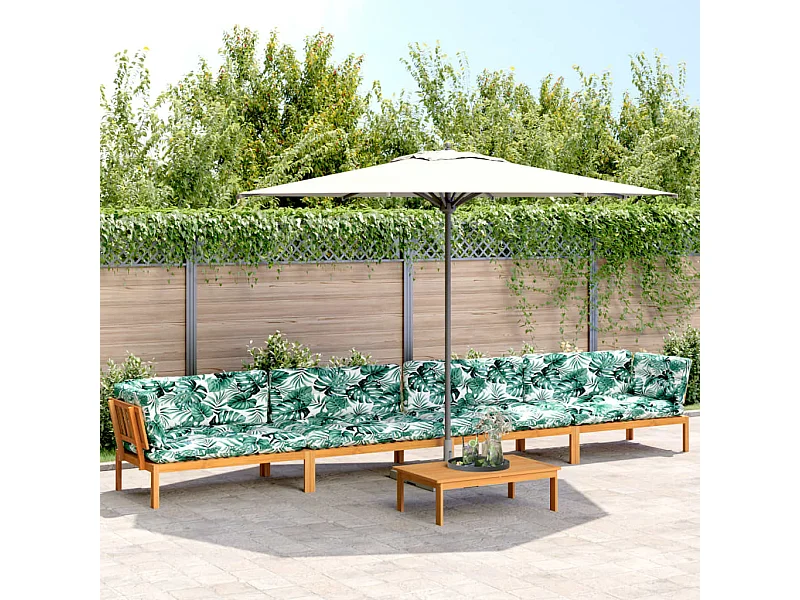 Salon palette de jardin avec coussins 5pcs bois d'acacia massif