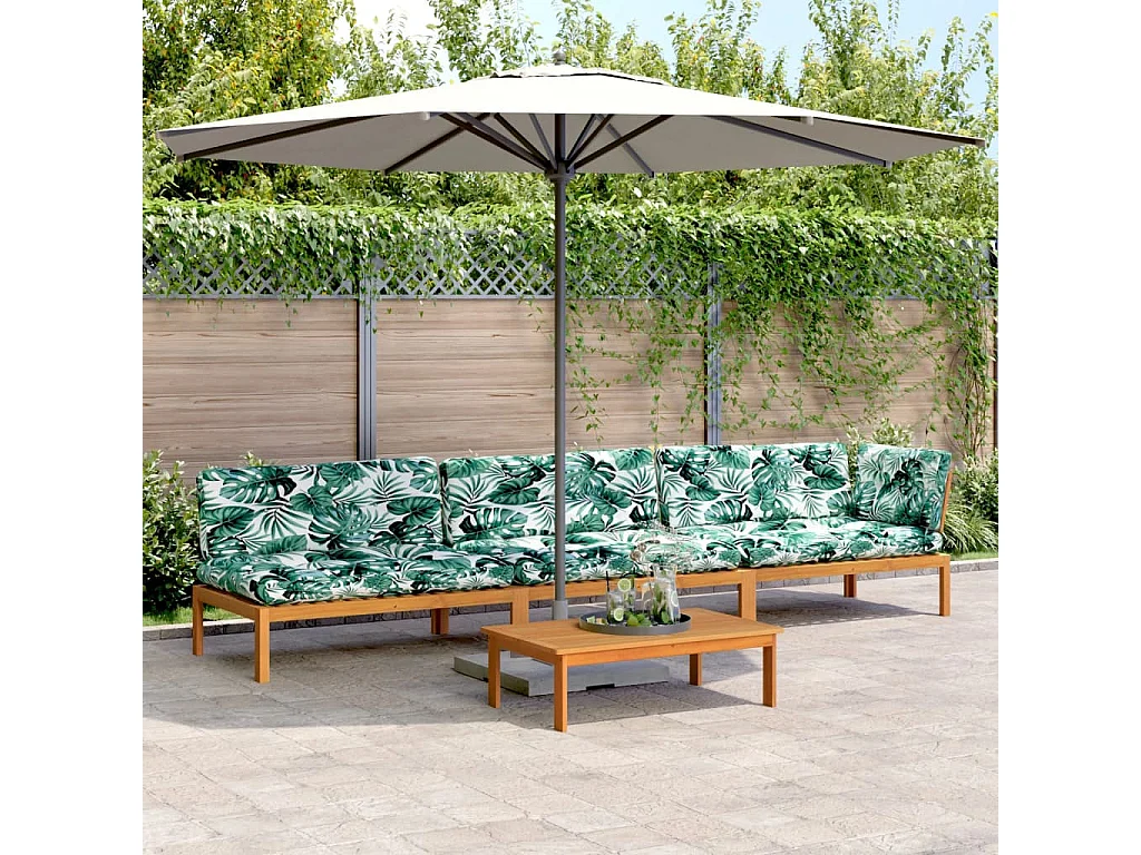 Salon palette de jardin avec coussins 4pcs bois d'acacia massif
