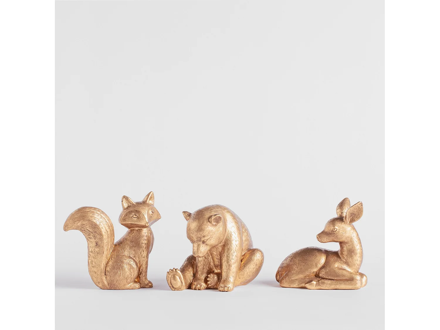 Figurine Foxen Mittleres Gold 17 x 17.5 x 6.5