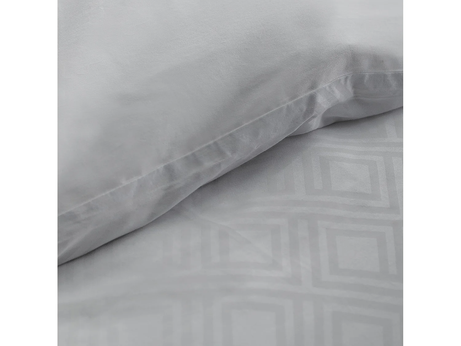 Satin-Baumwoll-Bettwäsche Grapho mittelweiß 160 x 200