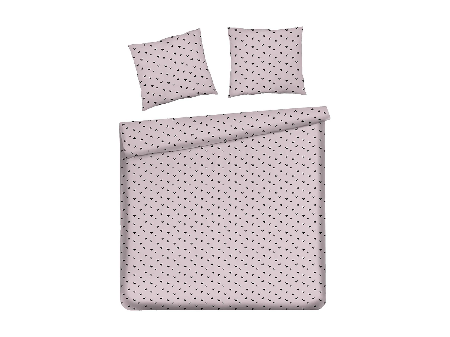 Satin-Baumwoll-Bettwäsche Mallory blassrosa 200x220