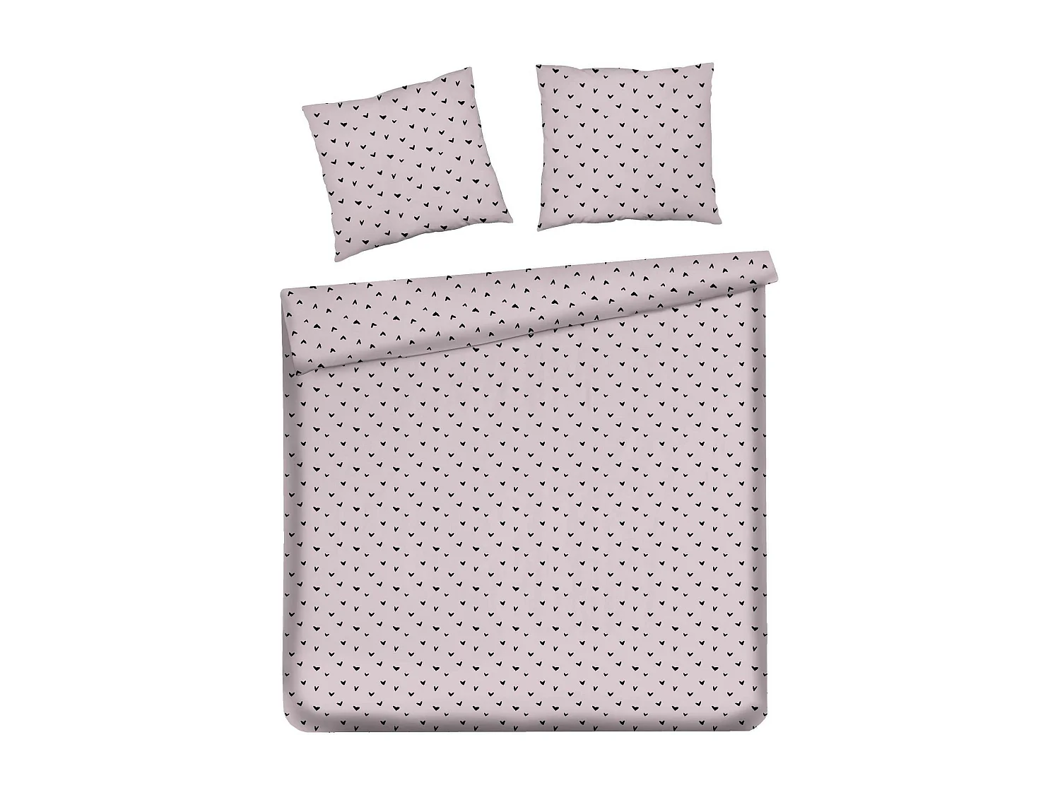 Satin-Baumwoll-Bettwäsche Mallory blassrosa 200x220