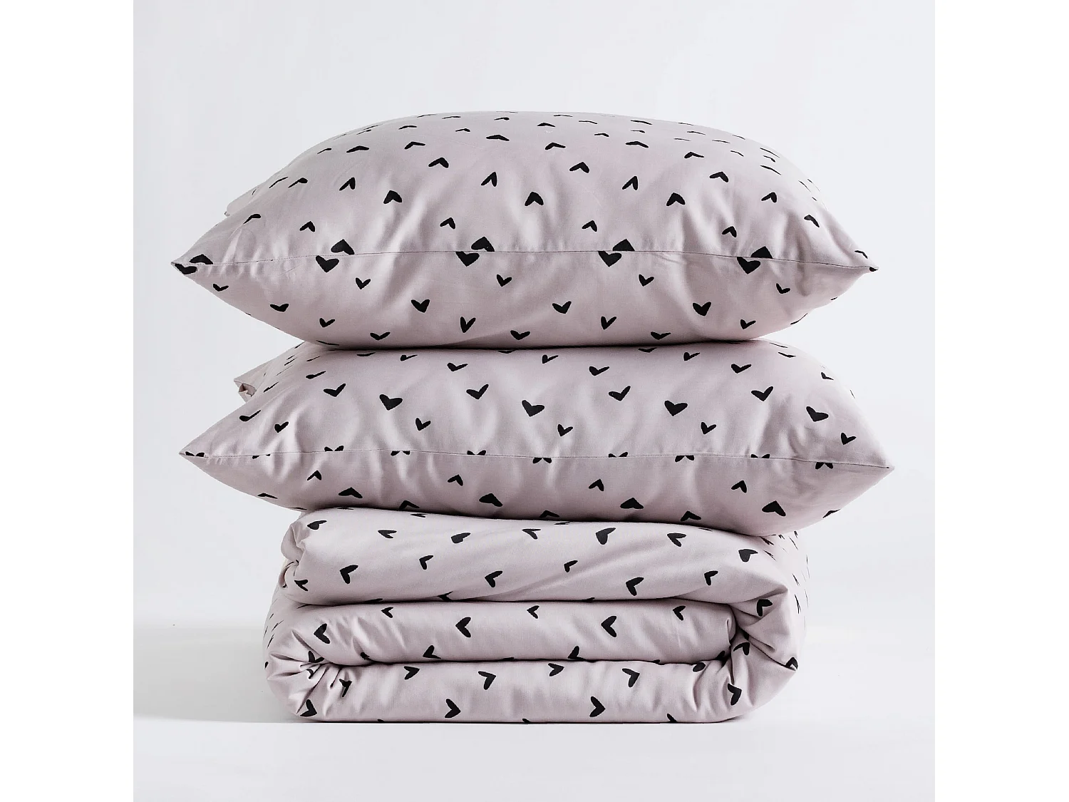 Satin-Baumwoll-Bettwäsche Mallory blassrosa 200x220