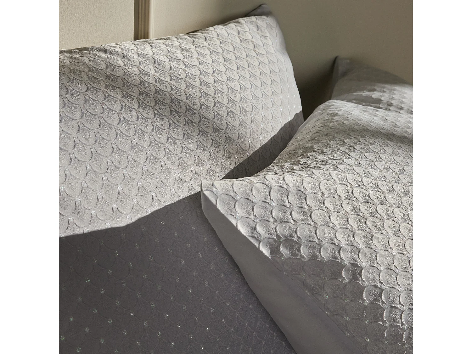 Jacquard-Bettwäsche Cinia hellgrau 160 x 200