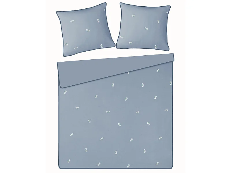 Mikrofaser-Bettwäsche Frescot hellblau 200x220 cm