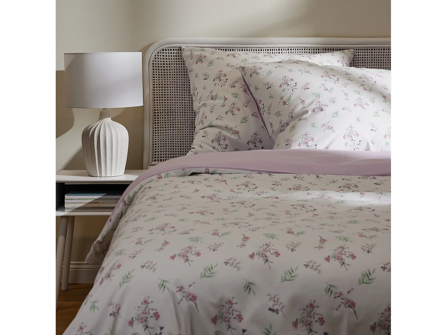 Mikrofaser-Bettwäsche Daliett mittelweiß 160 x 200