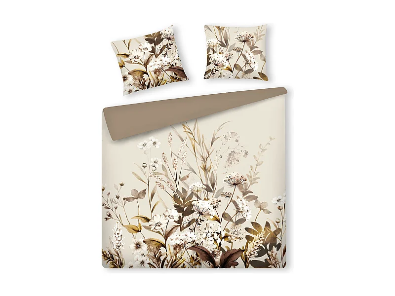 Satin-Baumwoll-Bettwäsche Livia Hellbeige 200x220