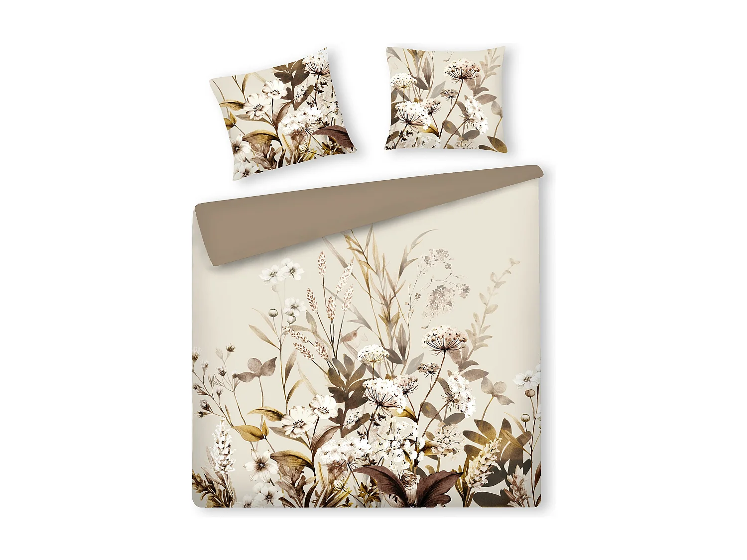 Satin-Baumwoll-Bettwäsche Livia Hellbeige 200x220