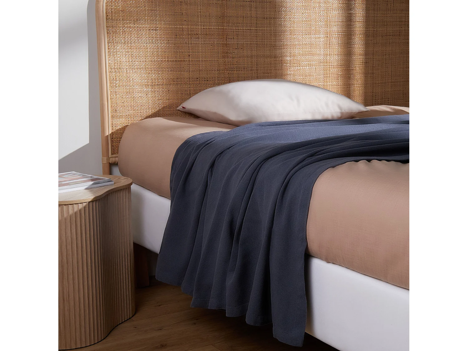 Baumwollbettdecke Taromina dunkelgrau 200 x 220