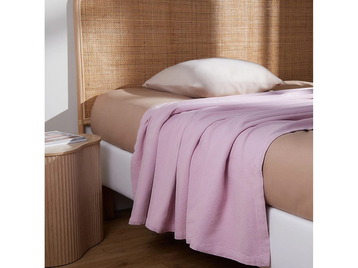 Baumwollbettdecke Taromina blassrosa 200x220