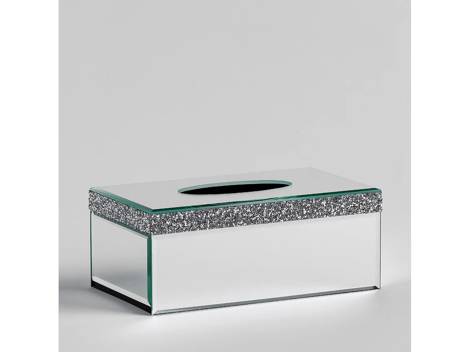 Tissue-Box Stardustello Mittelsilber 10.5 x 26 x 15