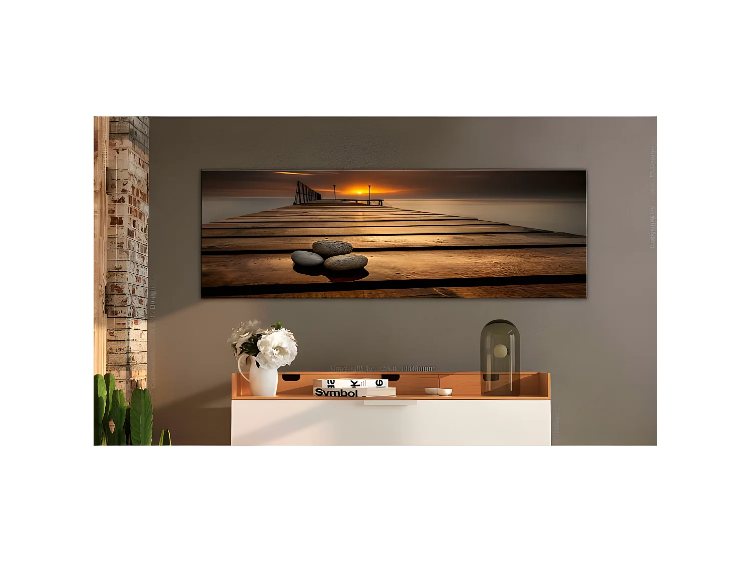 Tableau Stones on the Pier 150x50 cm