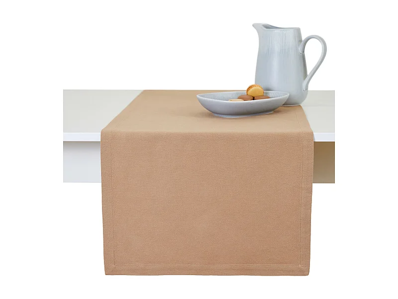 Baumwolltischläufer Campos 40 x 160 Mittelbeige