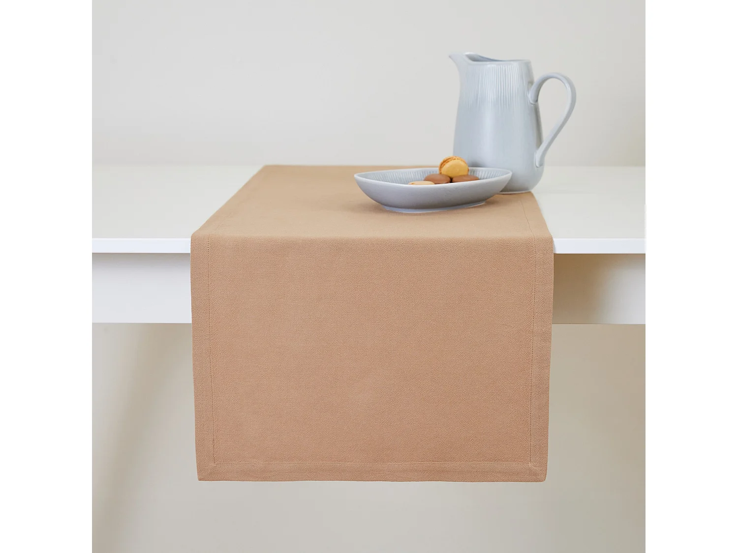 Baumwolltischläufer Campos 40 x 160 Mittelbeige