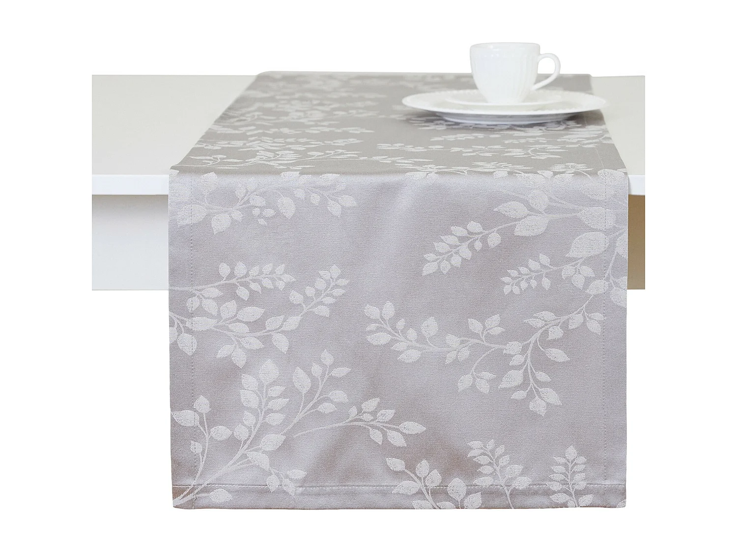 Jaquard-Tischläufer Cador hellgrau 40 x 180
