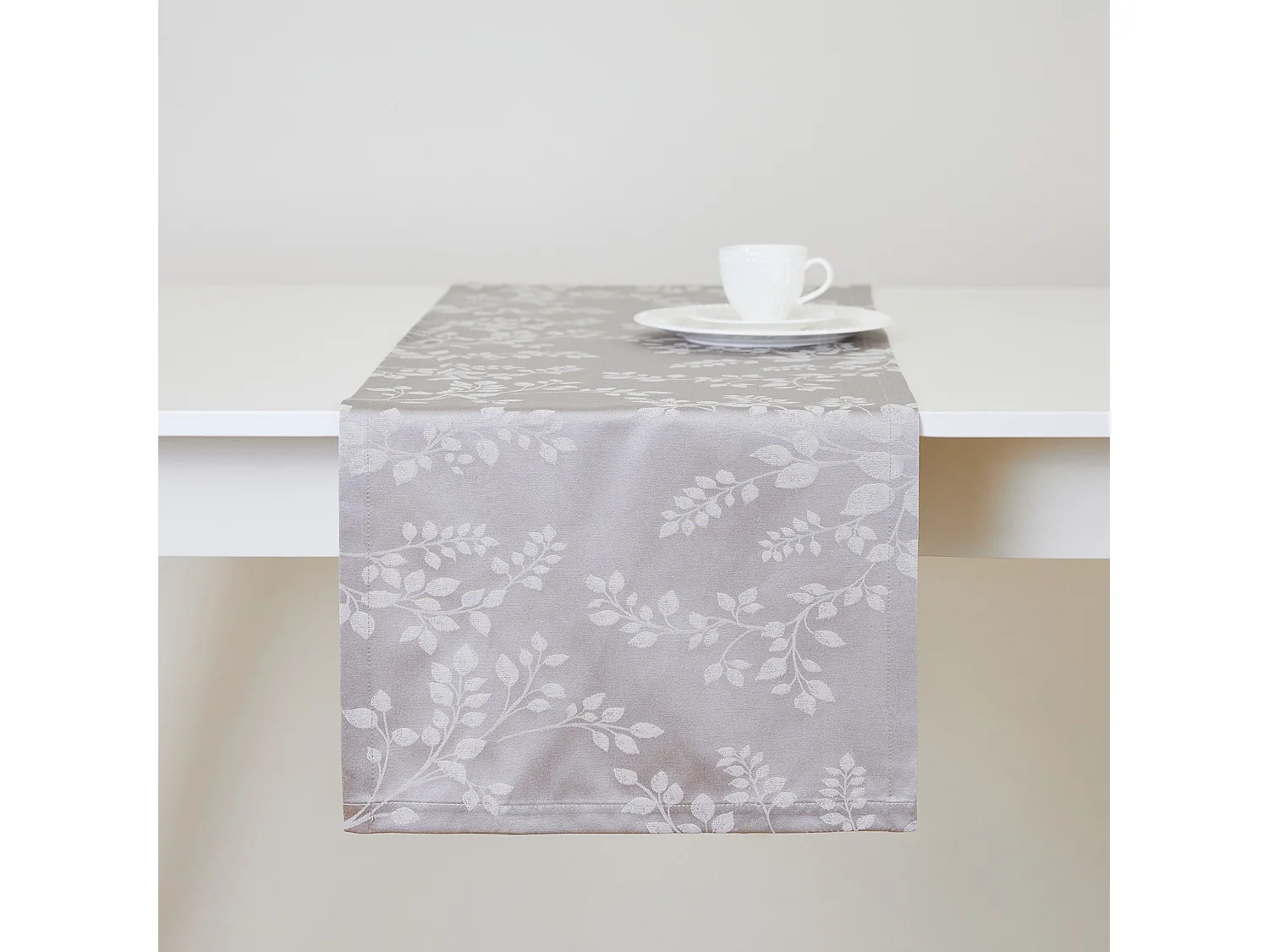 Jaquard-Tischläufer Cador hellgrau 40 x 180