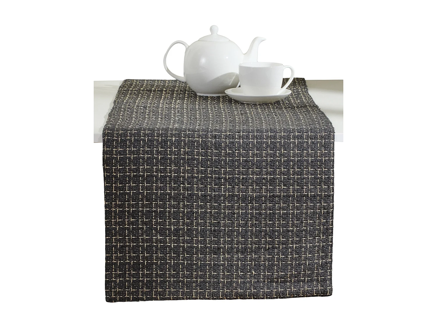 Tischläufer Balin mittelschwarz 43 x 183