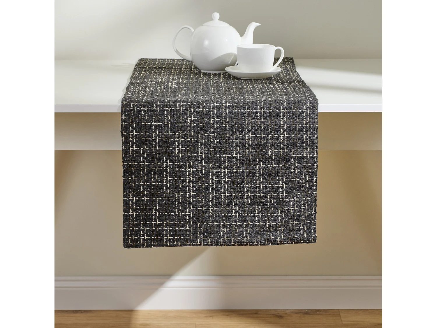 Tischläufer Balin mittelschwarz 43 x 183