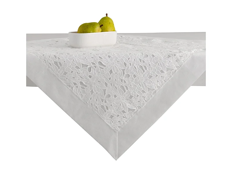 Kleines Tischtuch Dolores Mittel Ecru 80x80