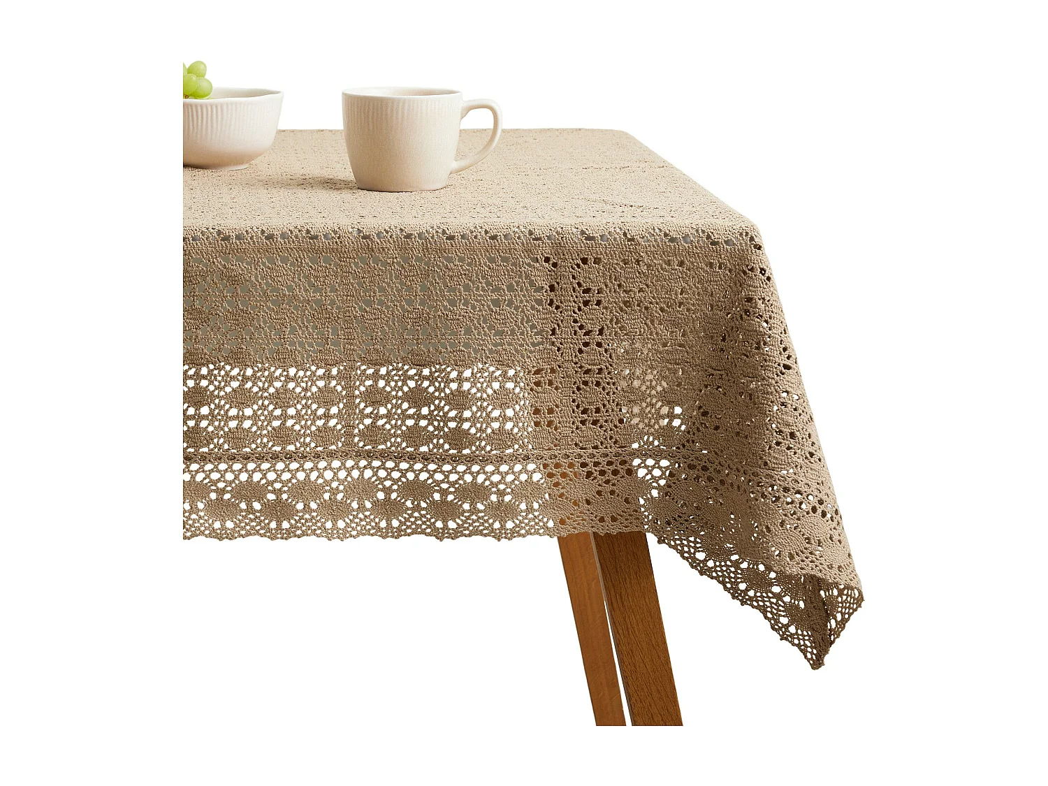 Tischtuch Folkelips mittelbraun 130x180