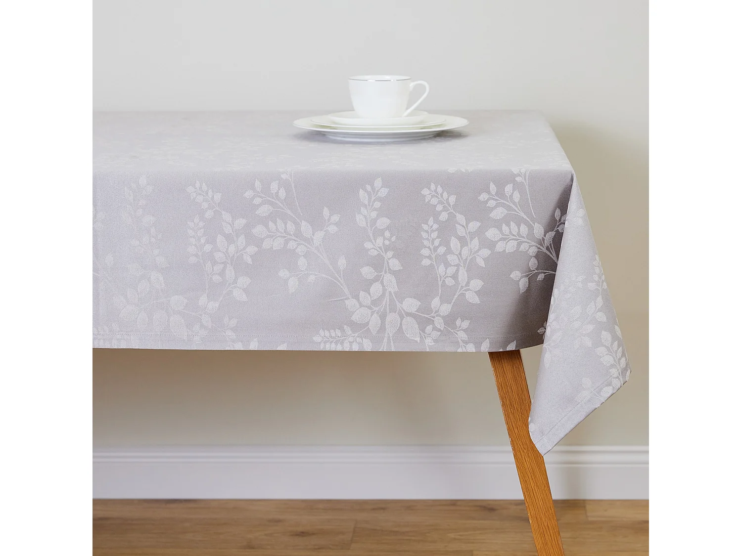 Jaquard-Tischdecke Cador hellgrau 130x180