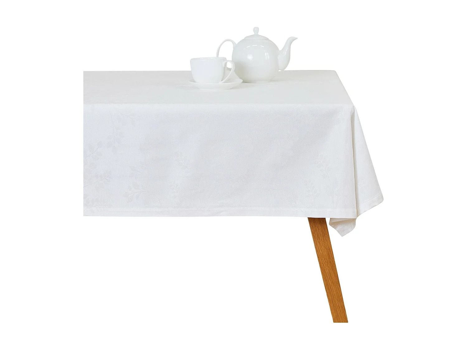 Jaquard-Tischdecke Cador mittelweiß 130x180