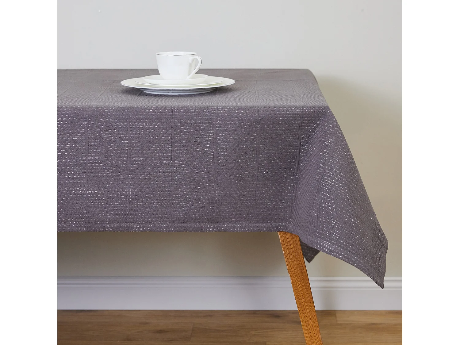 Jaquard-Tischdecke Mileja dunkelgrau 130 x 180