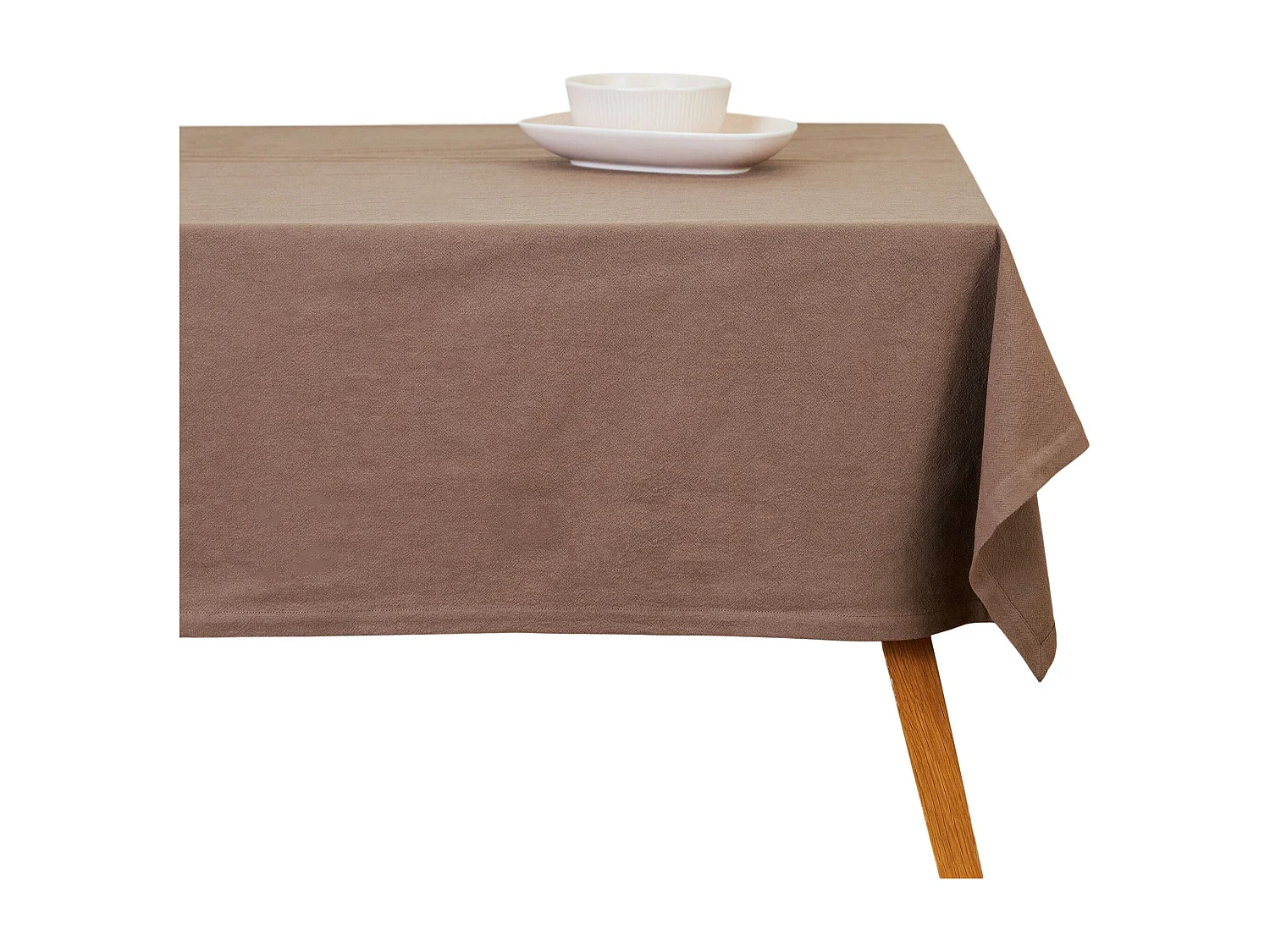 Baumwolltischdecke Campos mittelbraun 150 x 220