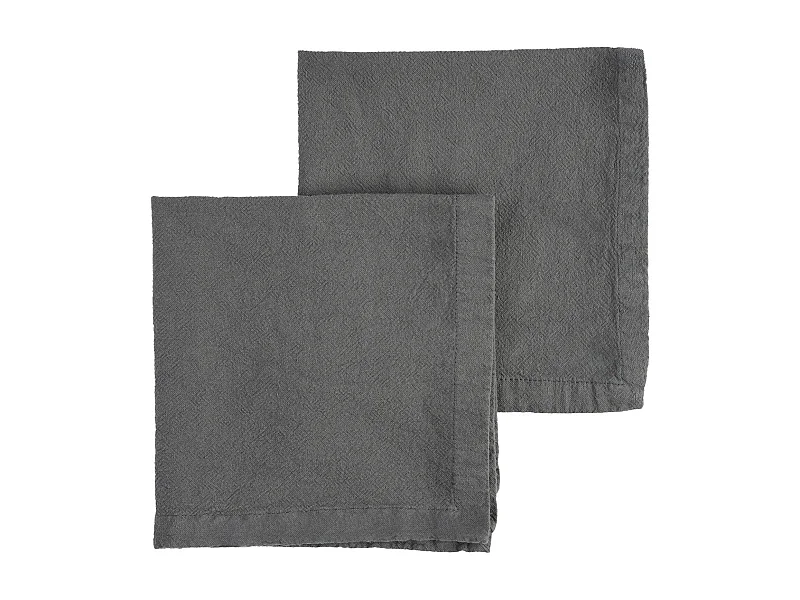 Serviettenset Aus Baumwolle Campos Dunkelgrau 40x40