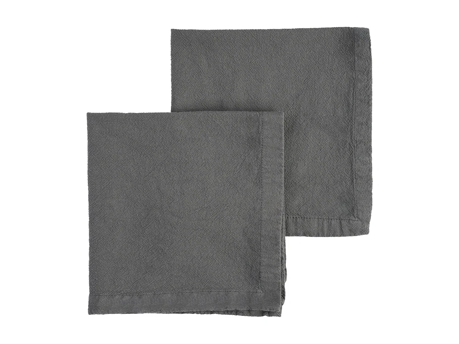 Serviettenset Aus Baumwolle Campos Dunkelgrau 40x40