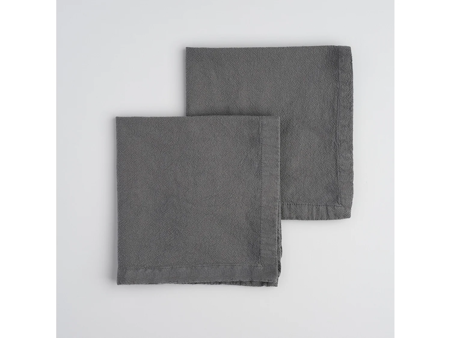 Serviettenset Aus Baumwolle Campos Dunkelgrau 40x40