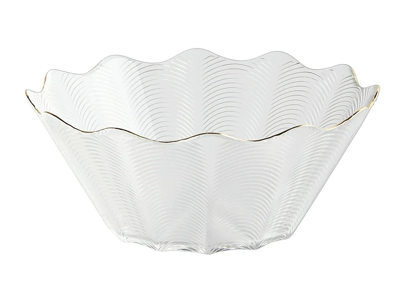 Servierschüssel Katania Mittel Transparent 10 x 24 Goldrand