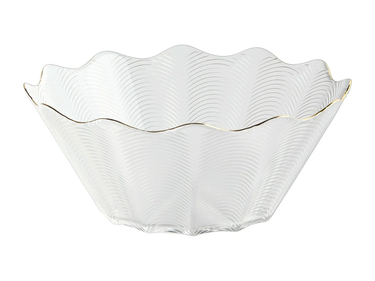 Servierschüssel Katania Mittel Transparent 10 x 24 Goldrand