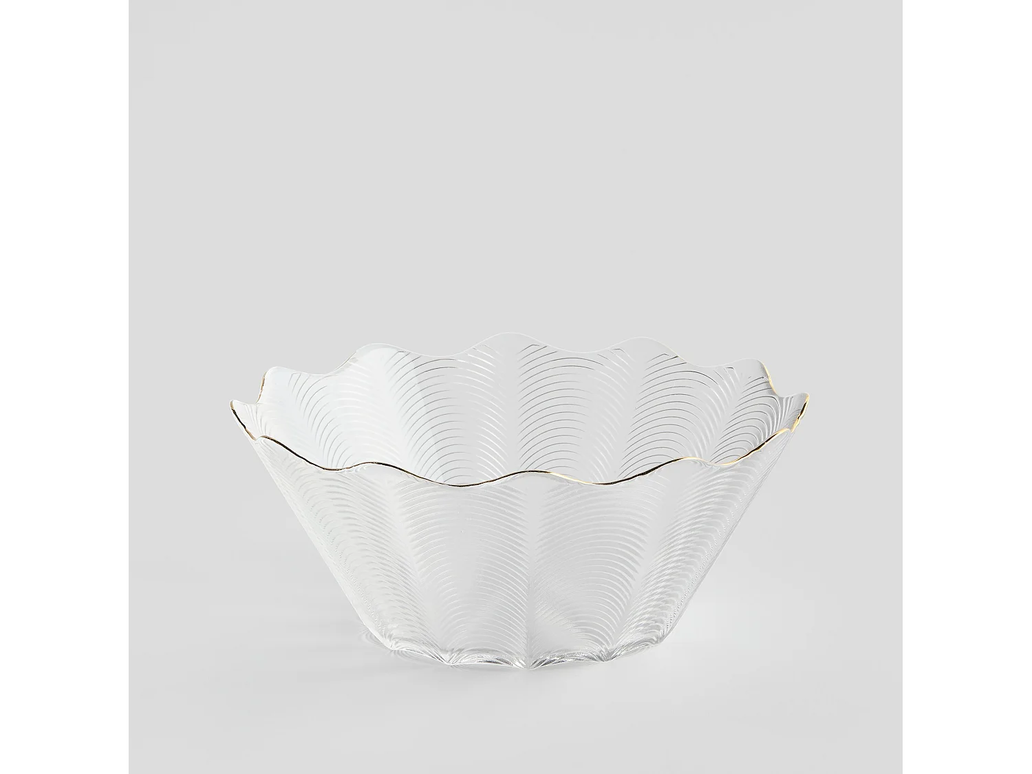 Servierschüssel Katania Mittel Transparent 10 x 24 Goldrand