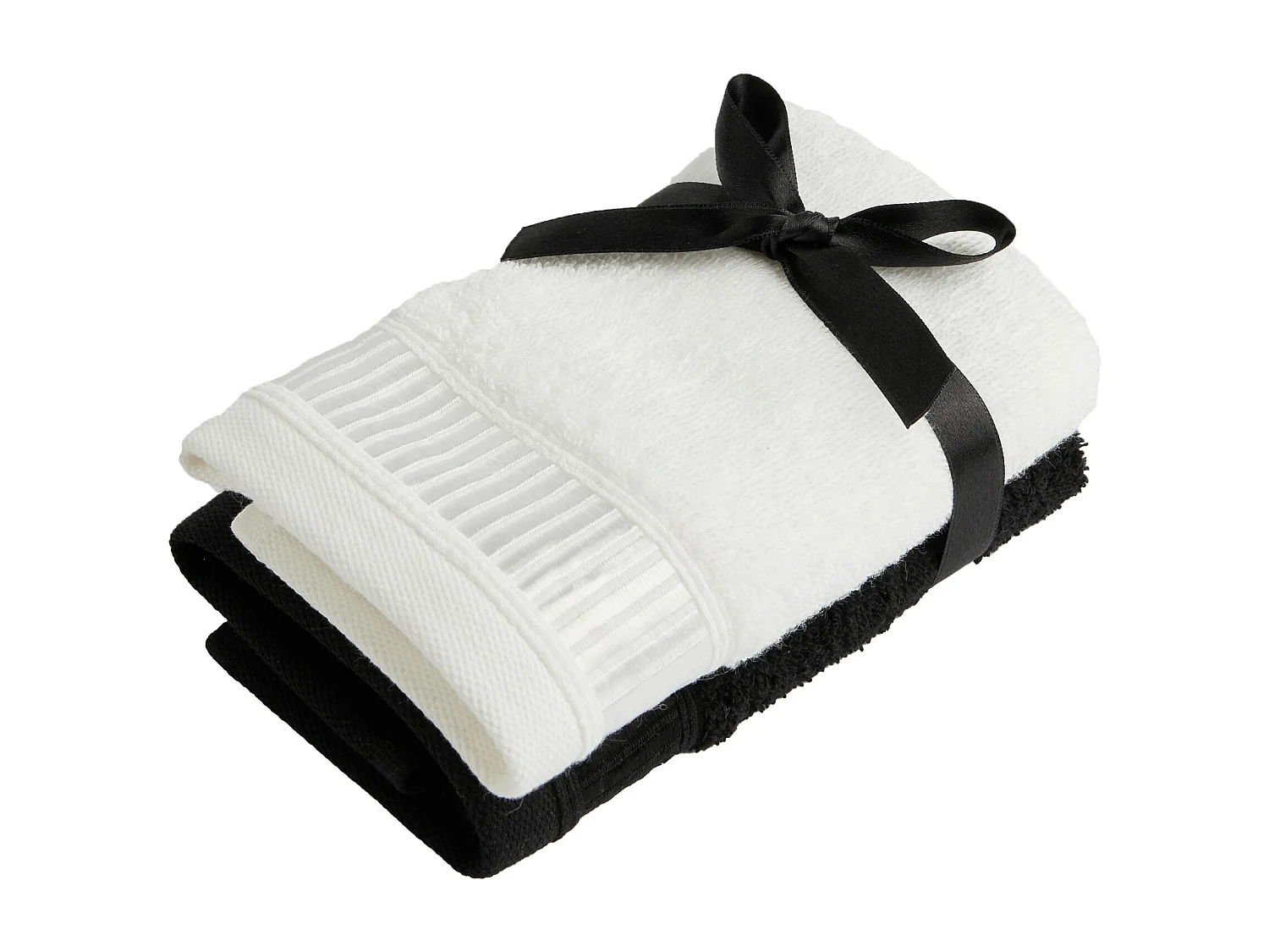 Badetuch-Set Alicanty mittelschwarz 30x50 cm - 100% Baumwolle