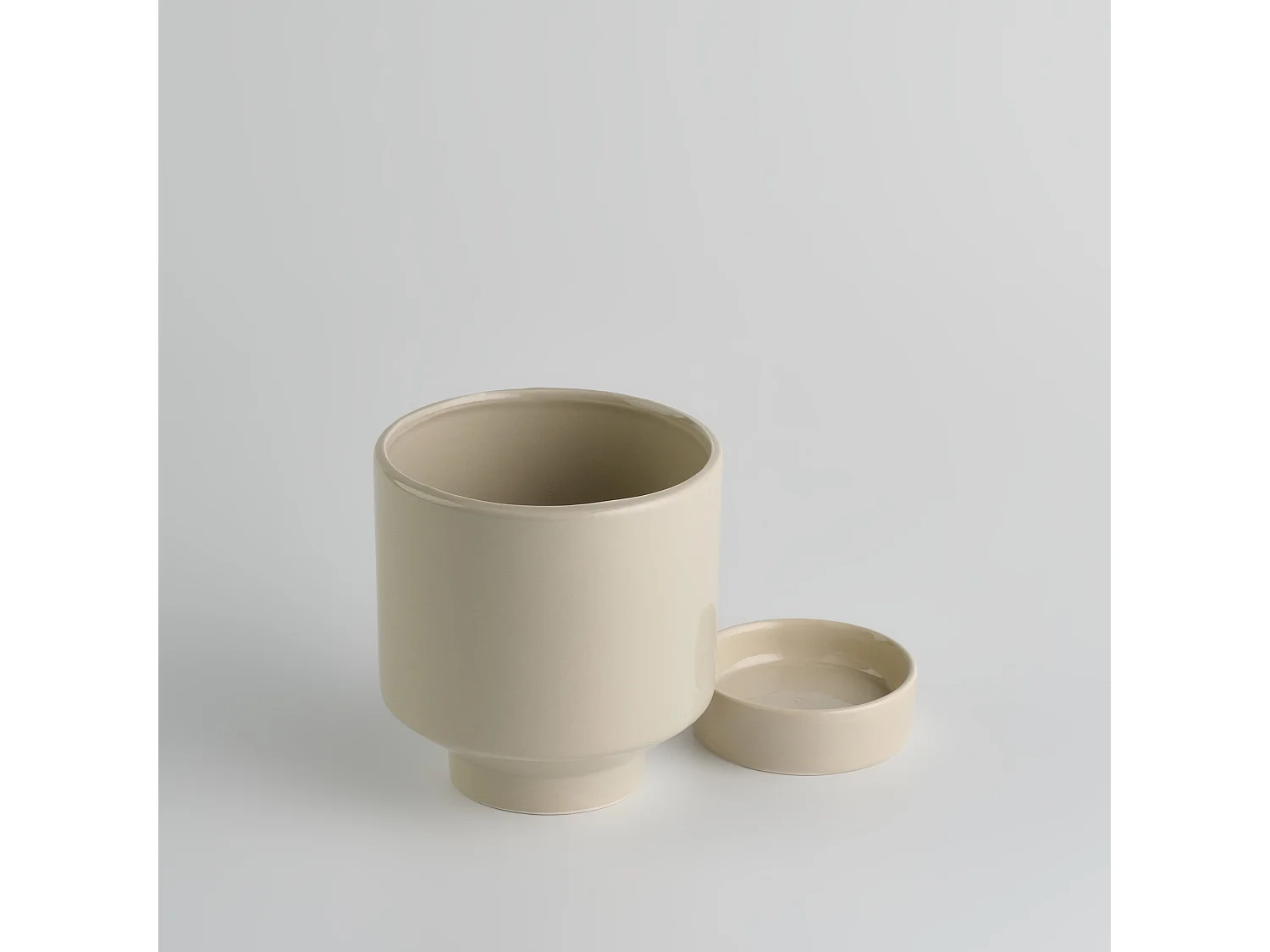 Pot De Fleurs Gabriela Beige Moyen 14.5 x 14