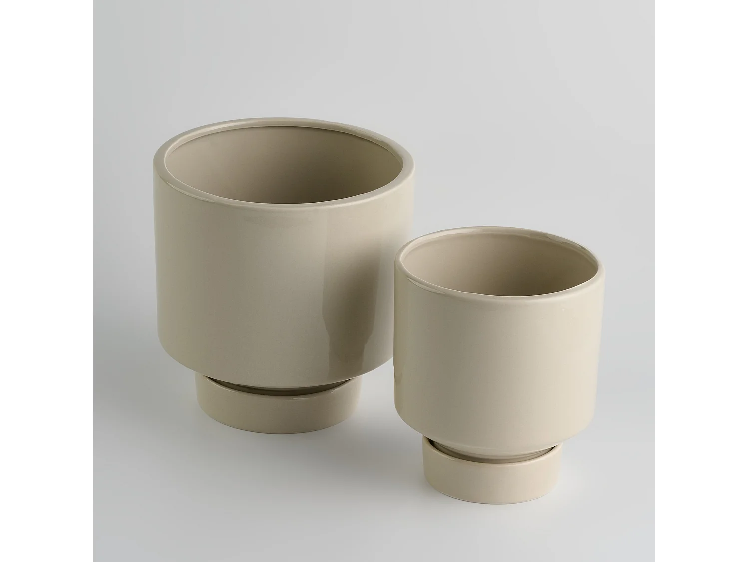 Pot De Fleurs Gabriela Beige Moyen 14.5 x 14