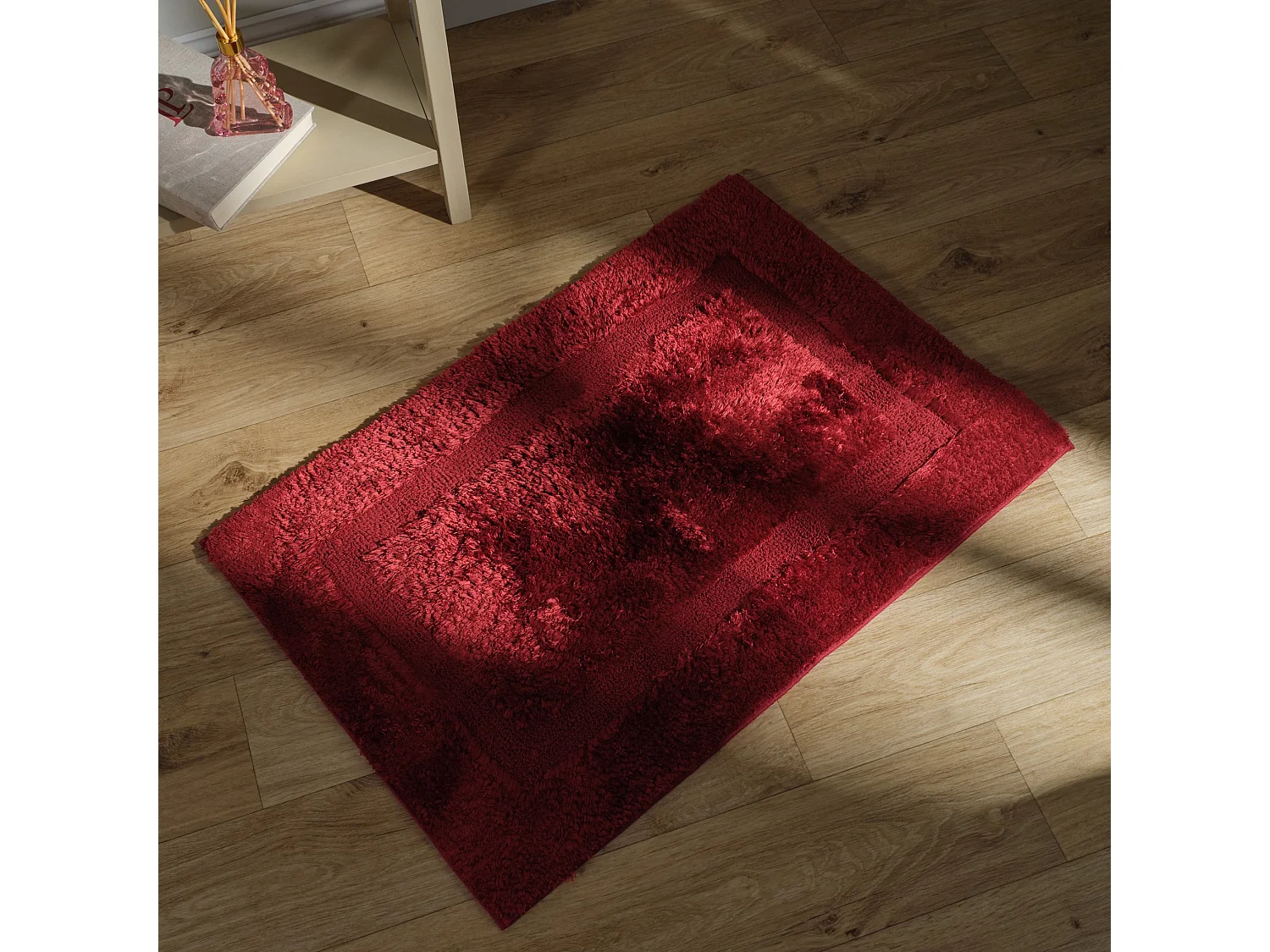 Badteppich Fluffos Mittelrot 60x90