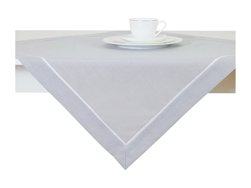 Kleines Tischtuch Tideno Mittelgrau 80 x 80