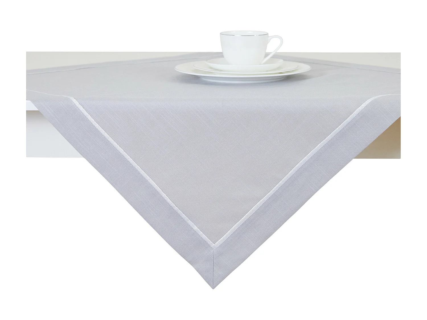 Kleines Tischtuch Tideno Mittelgrau 80 x 80