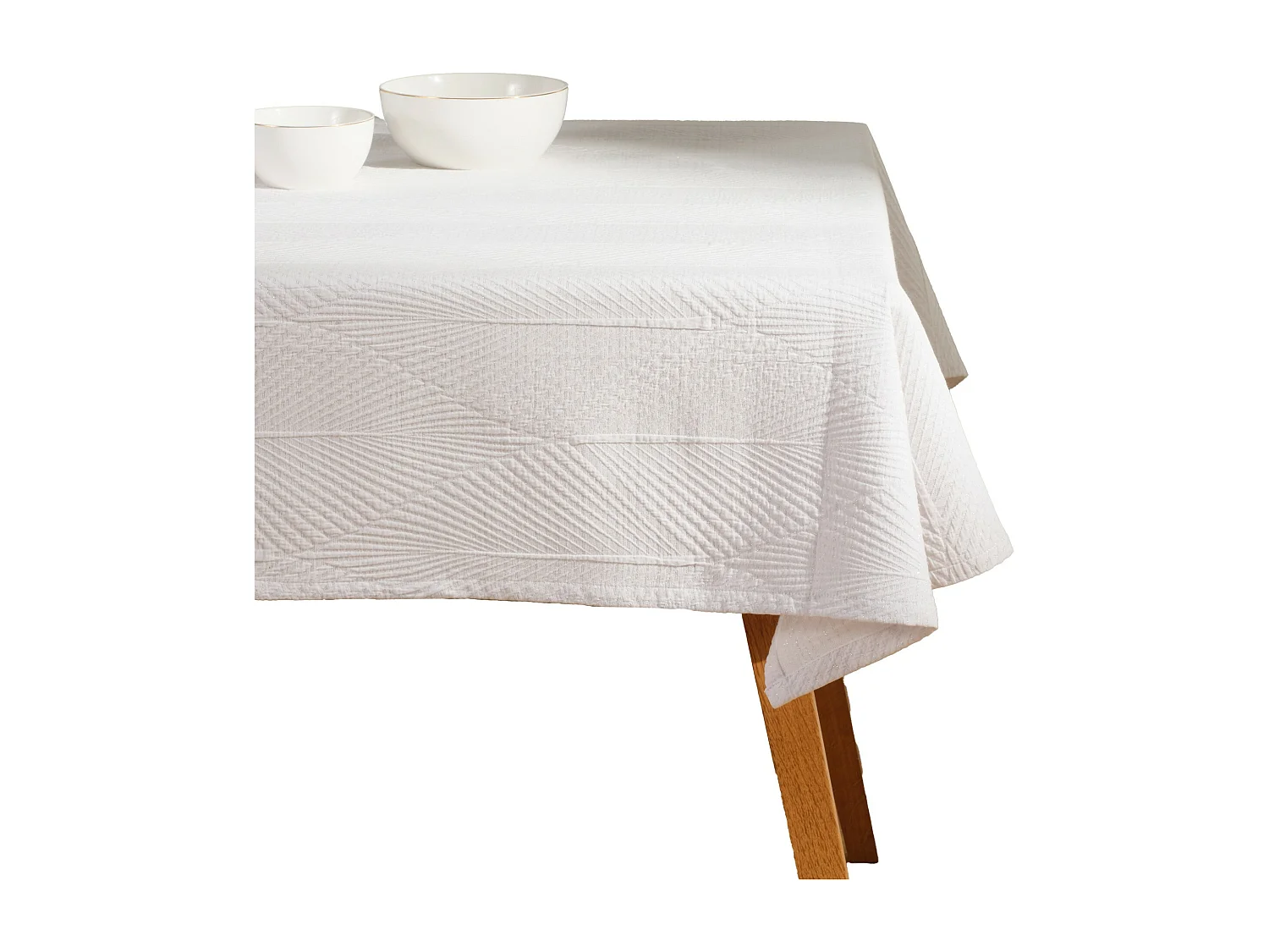 Jaquard-Tischdecke Mileja mittelweiß 150 x 220